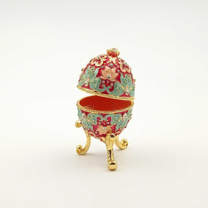 Jajko jajo faberge pojemniki szkatułka niebieskoczerwone