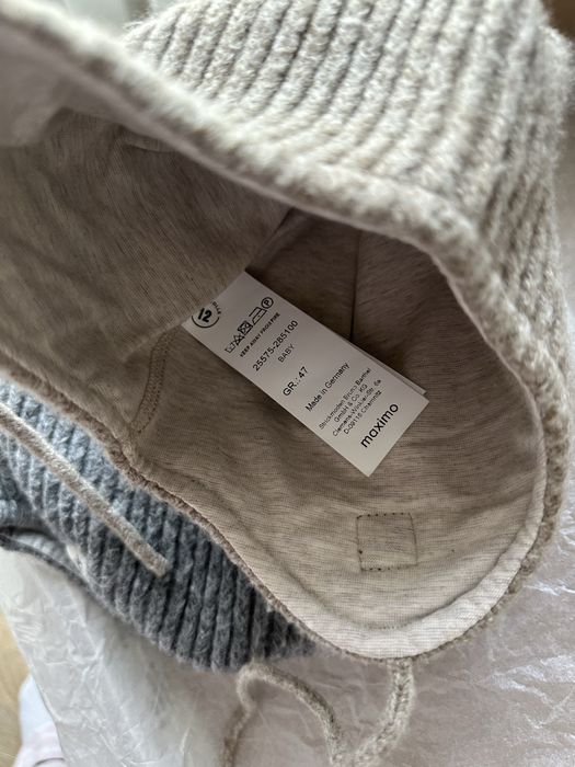 Нові дитячі теплі шапочки, рукавички 6-12м 46-49,50 см maximo, name it