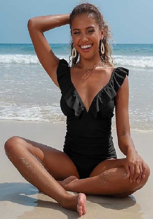 Nowy damski jednoczęściowy strój kąpielowy /bikini /czarny !S! 4427-CZ