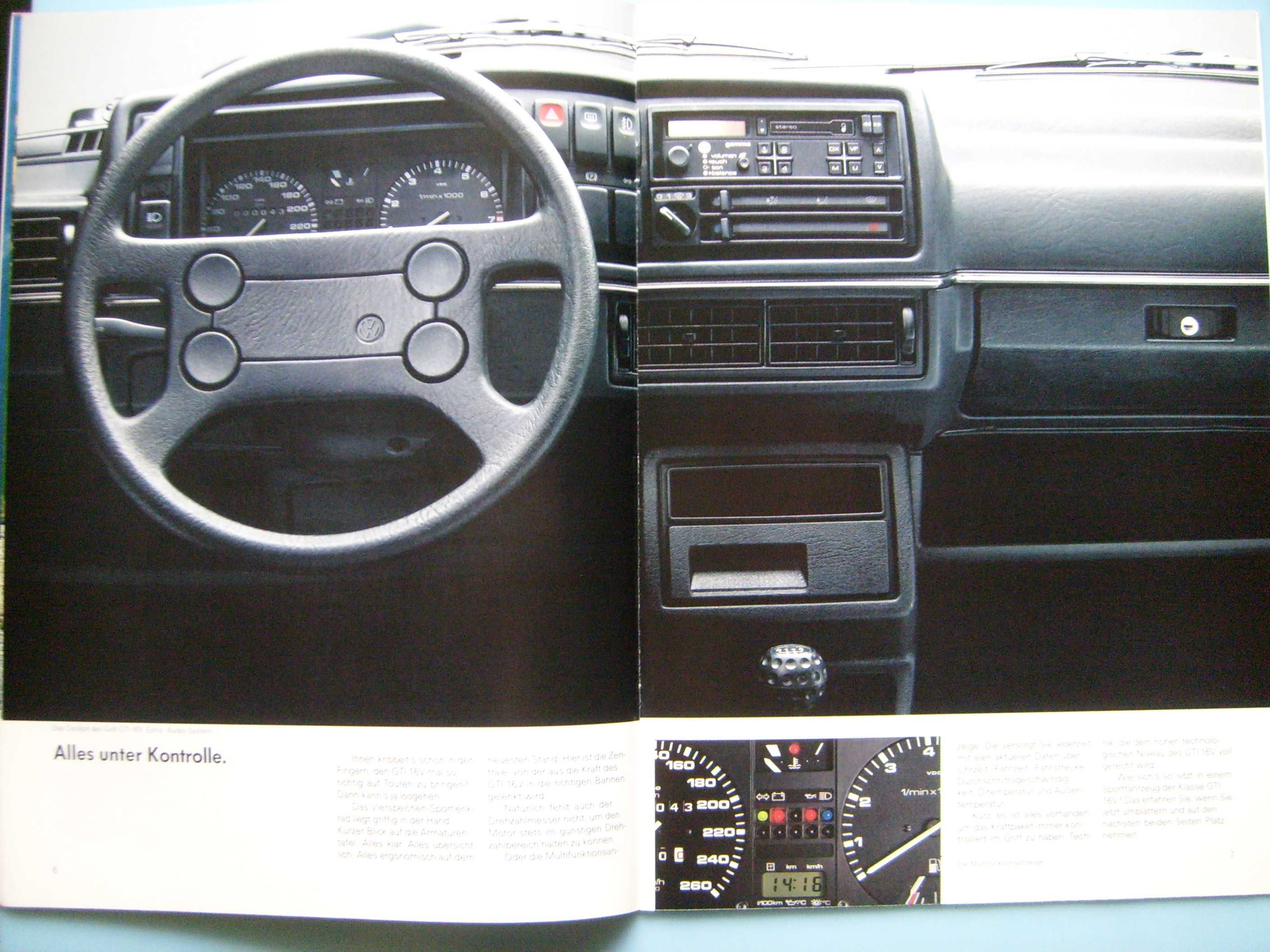 VW Volkswagen Golf Mk2 GTI / GTI 16V prospekt 1986 rok, 26 stron, BDB-