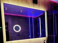 NOWE lustro SHINE LED 140 x 100 cm z zegarem podświetlane, podgrzewane