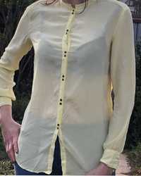 Блуза нежно-лимонного цвета из 100%-ого шелка