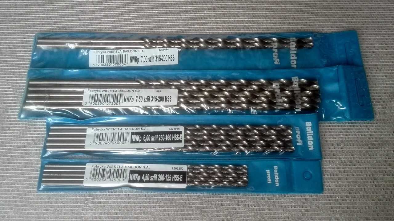Wiertło do Metalu BAILDON Profi Długie ø4,5 ø6,0 ø6,5 HSS-E Kobalt