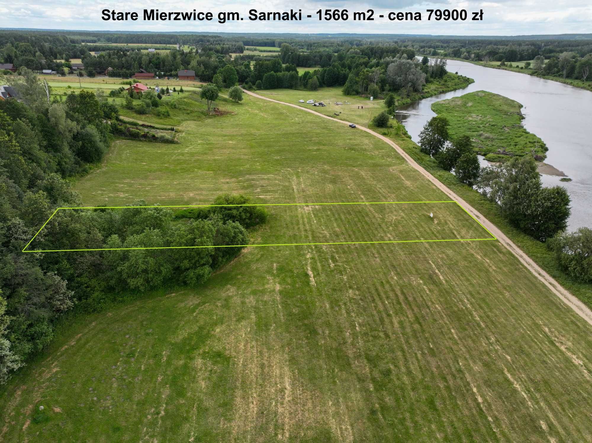 Stare Mierzwice piękna działka nad rzeką Bug