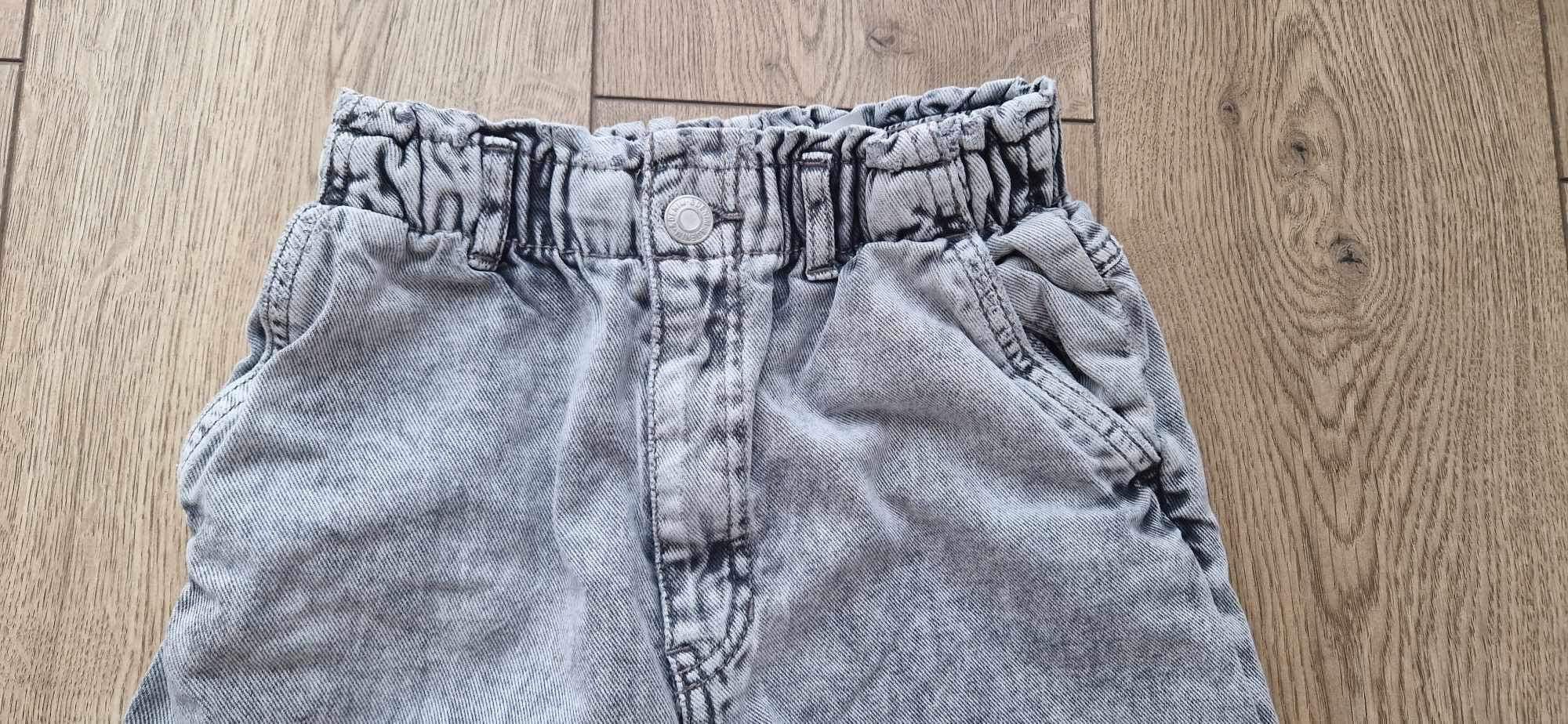 Spodnie jeansy dla dziewczynki baggy szeroka nogawka  H&M  140/146