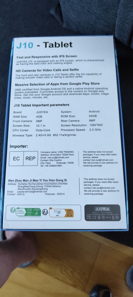 Tablet JUSYEA 4GB/64GB
