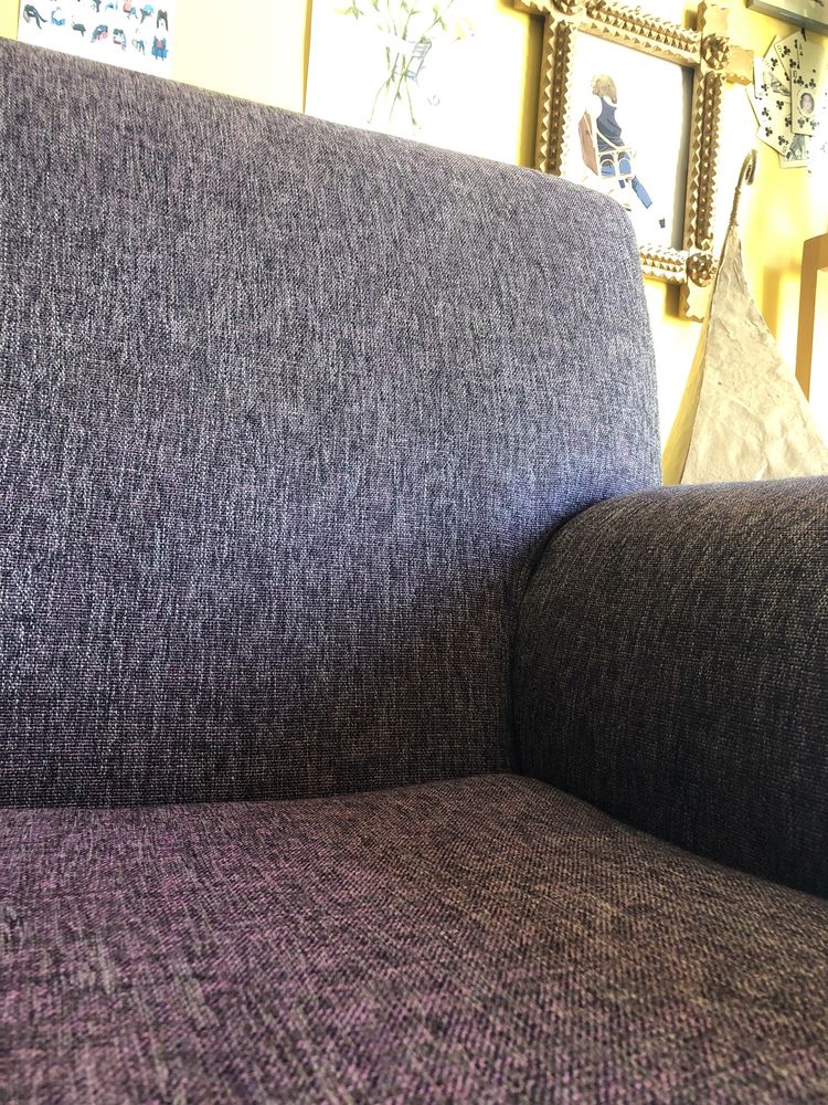 Sofá roxo com Chaise Lounge