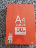 Folhas A4 recarga pautada