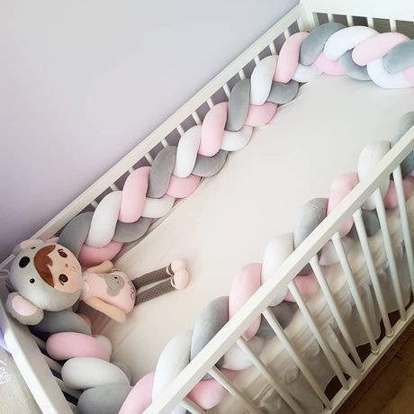 Warkocz ochraniacz do łóżeczka dziecięcego 360cm Nowy welur