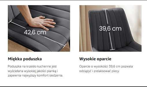 Szare krzesła aksamitne zestaw 2 szt.