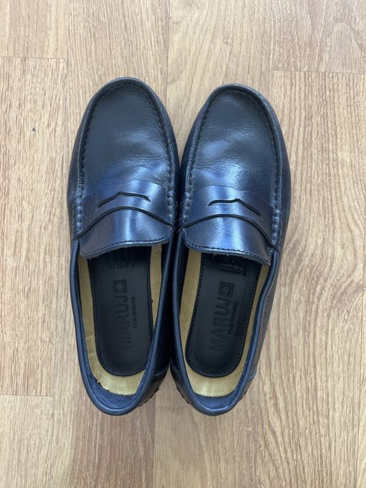 Sapatos mocasin em pele azul escuros 41