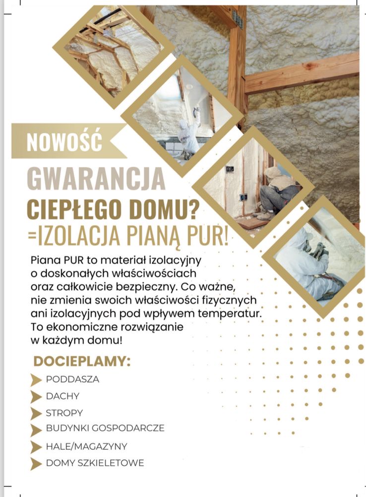 Ocieplanie i iziolacja pianą PUR