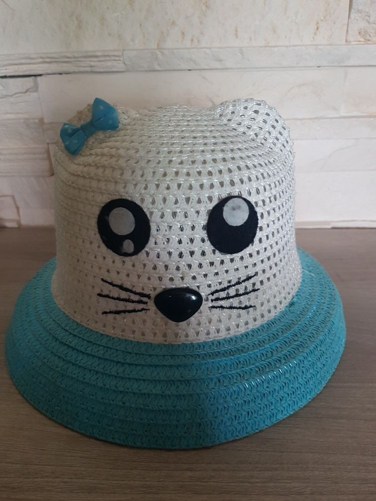 Kapelusik-kot kotek oraz kapelusz w kolorowe paski H&M 92-104