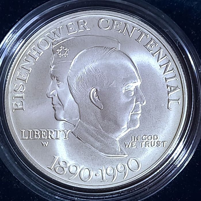 Долар США" 100 років від народження Ейзенхауера" 1990р.СРІБЛО. Набір.