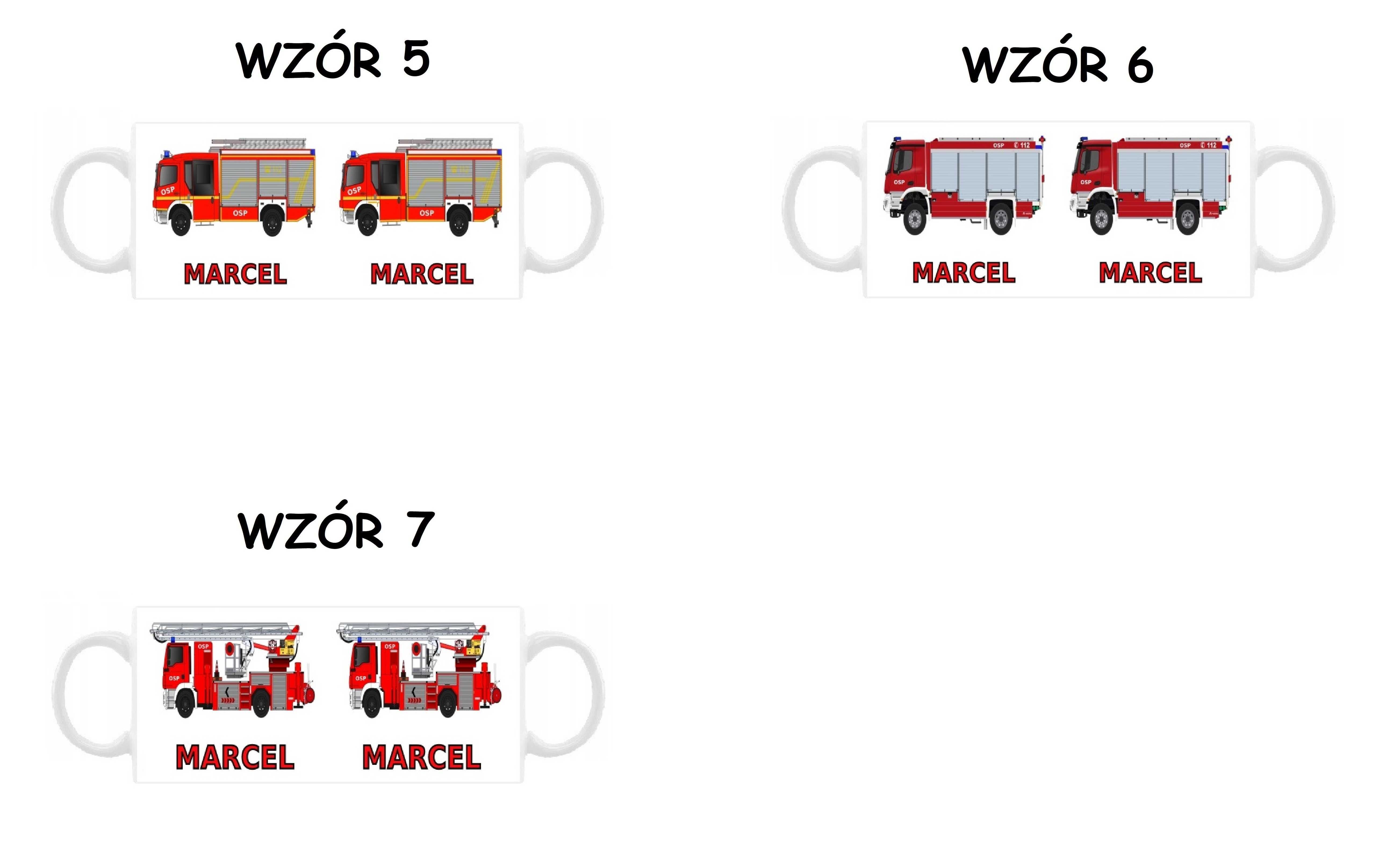 Kubek z nadrukiem Straż Pożarna, różne wzory + imię