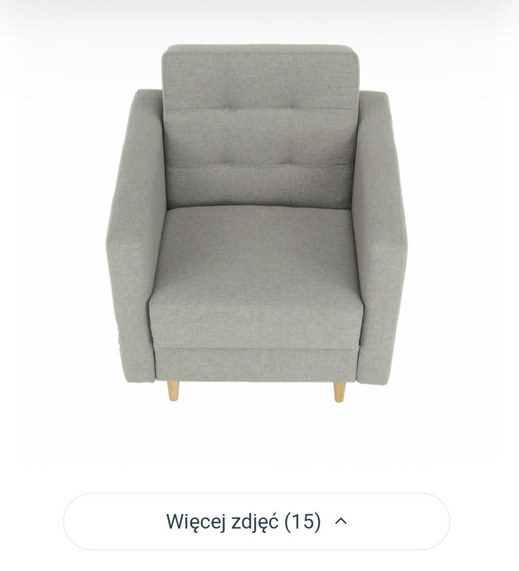 Fotel w stylu skandynawskim szary - JAK NOWY