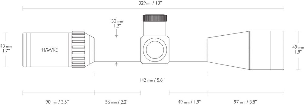 Прицел оптический Hawke Vantage 30 WA 3-9x42 сетка 223/308