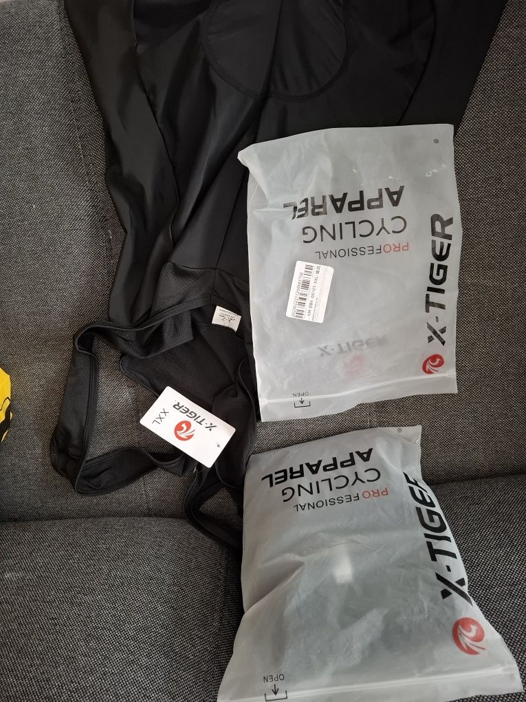 X-TIGER Kolarskie spodnie na szelkach XXL 2 szt.
