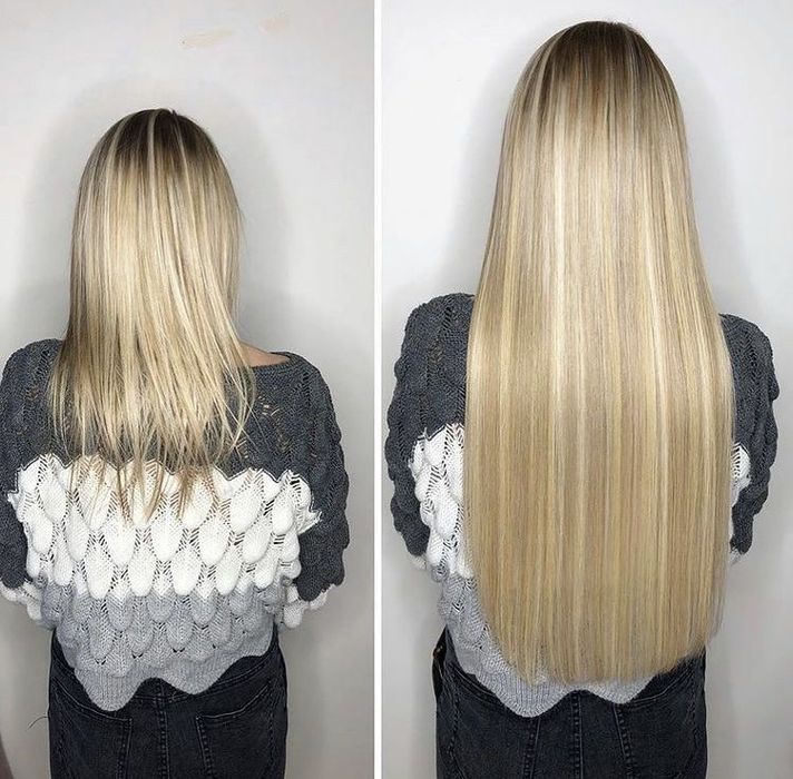 Нарощення волосся на мікрокосички