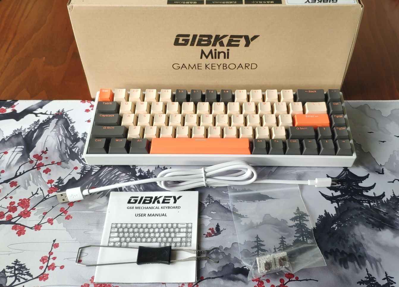 60% Бездротова акумуляторна механічна хотсвапна клавіатура Gibkey G68