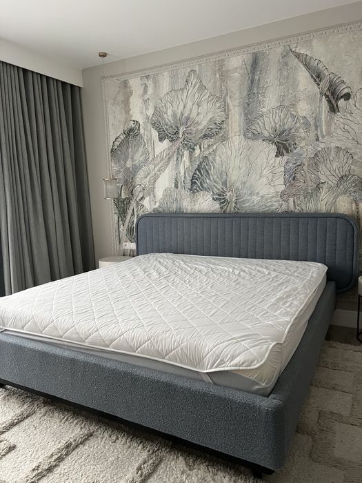 Łóżko scandisofa boucle blekit pod materac 180x200