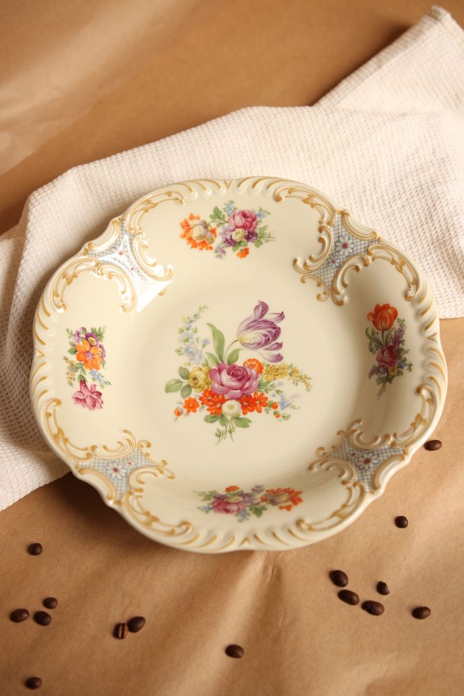 Patera z kremowej porcelany Bavaria Schumann