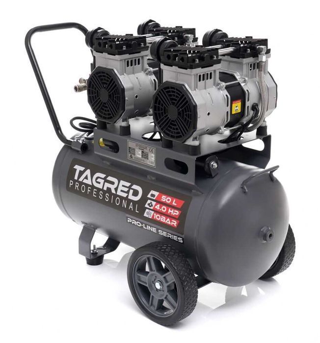 10bar sprężarka bezolejowa 50l 4 tłoki kompresor bezolejowy 50l 4tłoki