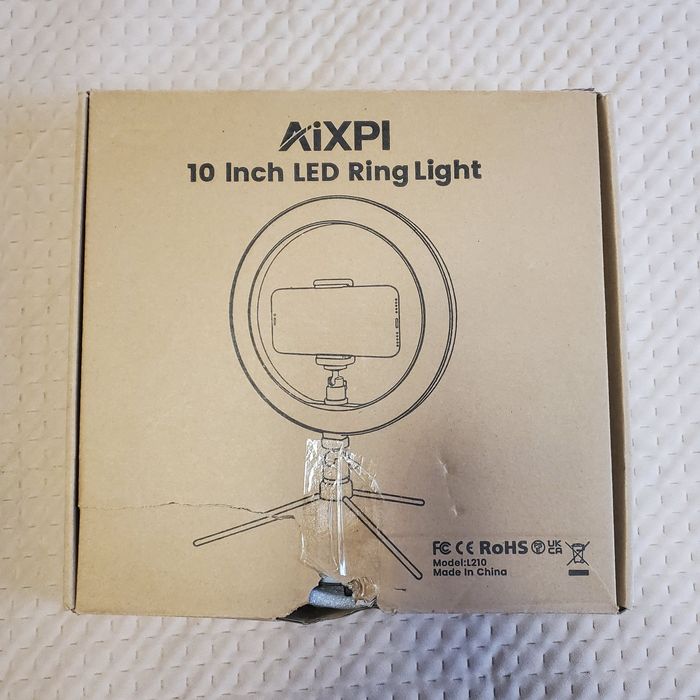 AIXPI 10-дюймовий світлодіодний кільцевий світильник зі штативом