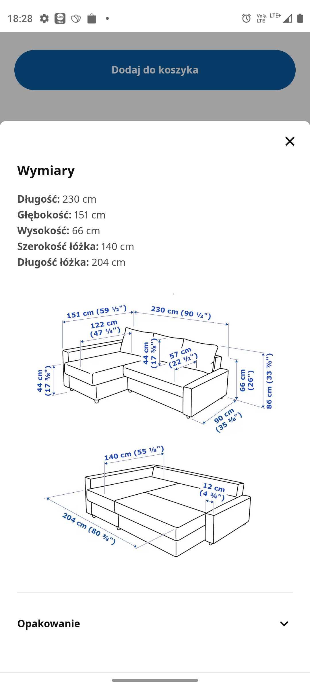 Kanapa narożna Ikea friheten