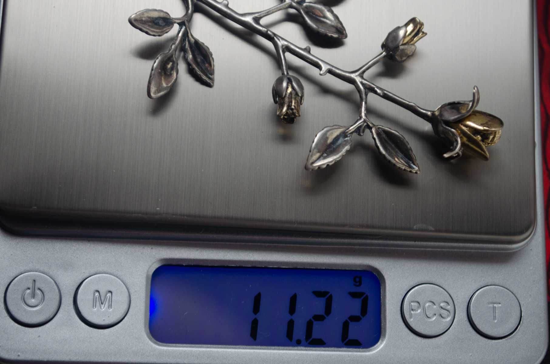 Срібна мініатюра "Гілка троянди" срібло 800 проба 11,22 гр