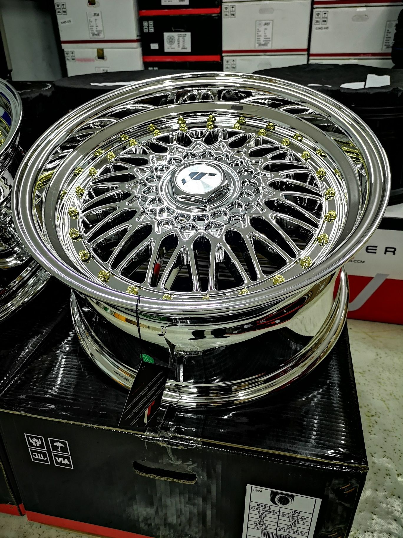 Felgi JR9 BBS RS 17" 7,5J 8,5J 10J 4x100 5x120 5x112 BMW E30 E36 Chrom