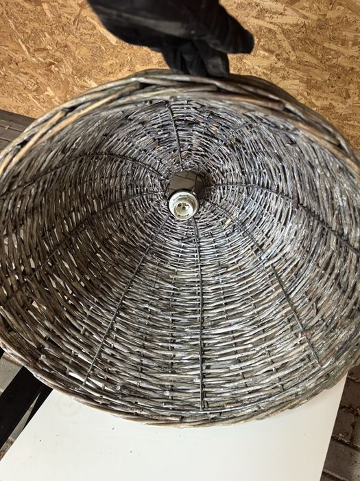 Żyrandol lampa l wiklinowy duży.