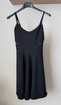 Sukienka XS 34 czarna na ramiączkach rozkloszowana