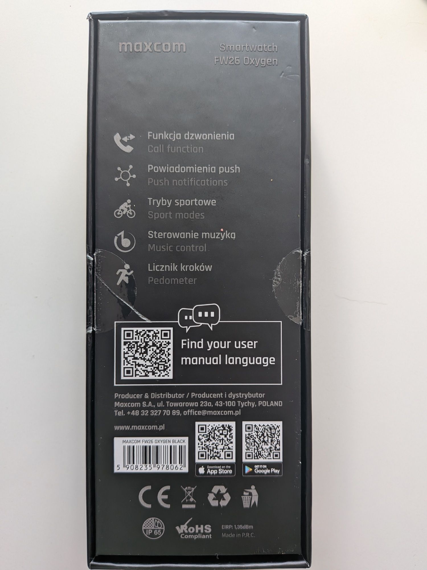 Zegarek Smartwatch MaxCom Oxygen FW26 NOWY czarny
