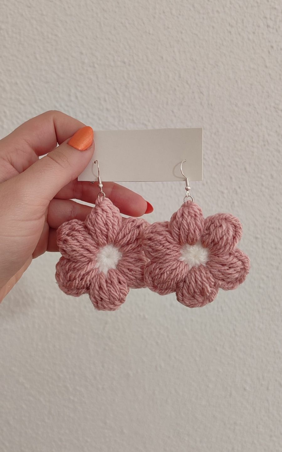 Brincos Flor em Crochet