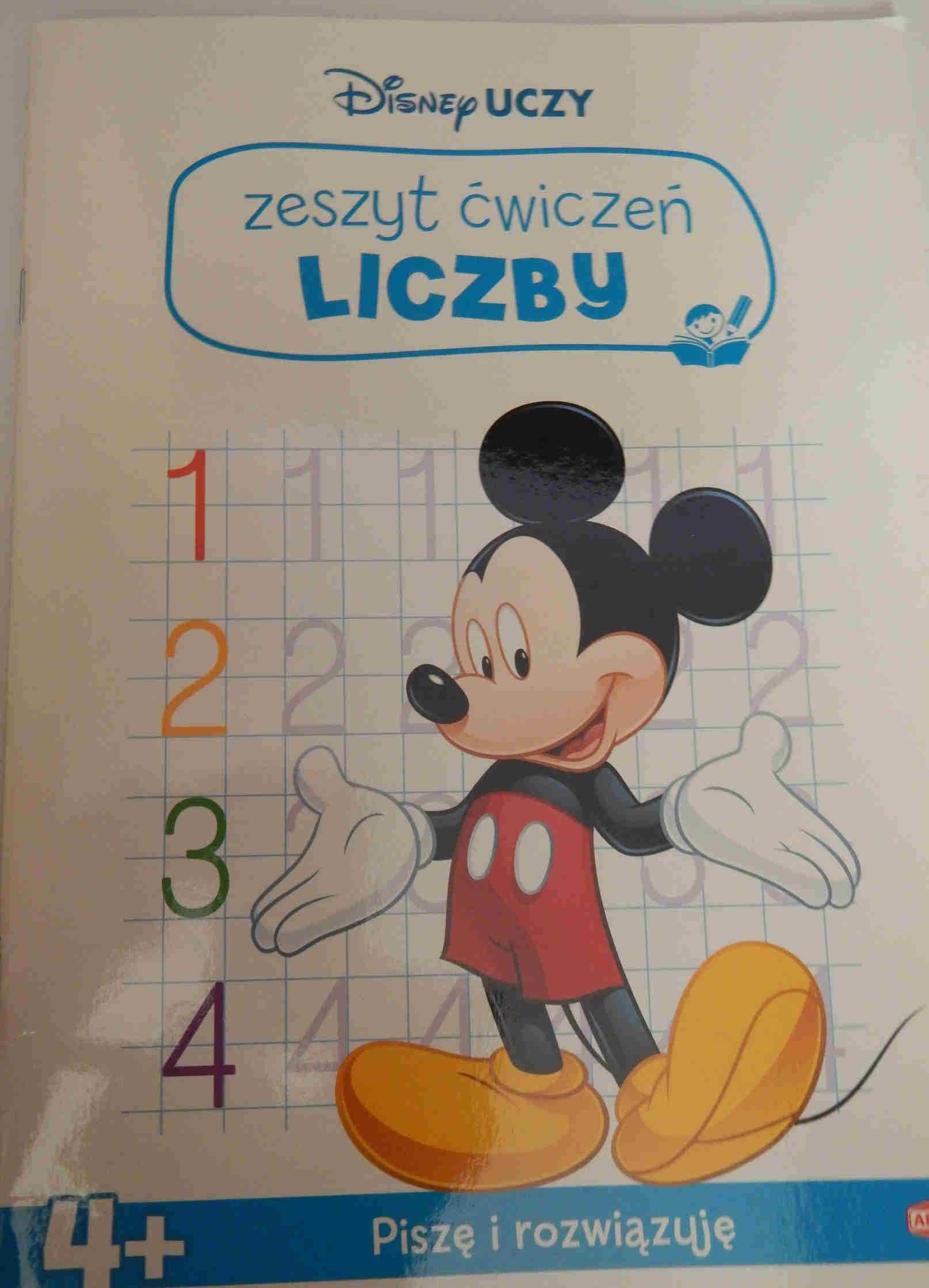 Disney uczy 2 książeczki liczby litery +kredki 2 komplety