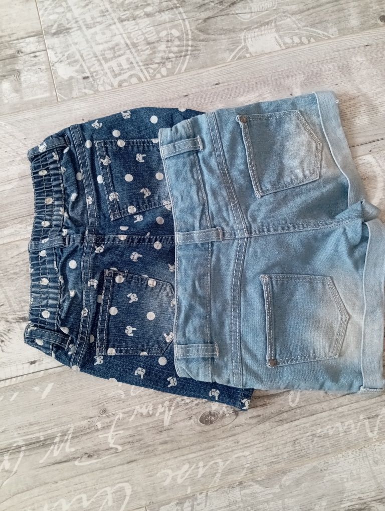 Krótkie spodenki dla dziewczynki, jeans, 116-122