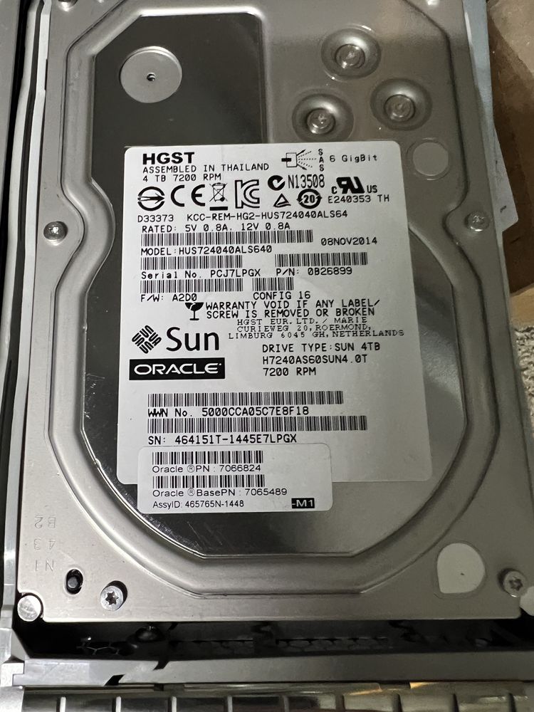 Lote 16x Sun Oracle SAS2 3.5 - 4TB - HUS724040ALS640