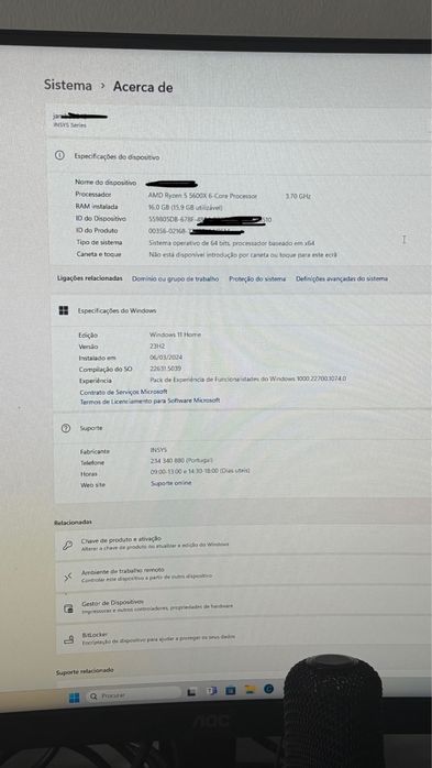 PC gaming I5 RTX 3060 16GB Ram