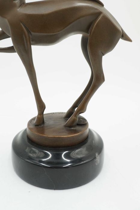 FIGURA Z BRĄZU młody jeleń prezent dla myśliwego art deco