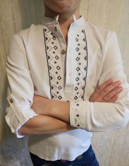 Вишиванка рубашка льон