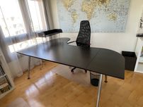 Mesa de escritório/Secretária canto modelo Galant (castanho escuro)
