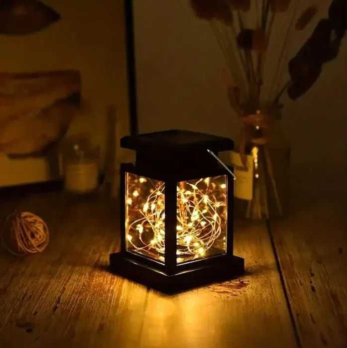 LAMPA SOLARNA 30 LED lampion lampka ogrodowa wisząca ciepły biały h216