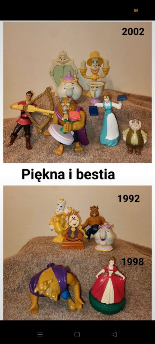 Figurki z bajki Piękna i Bestia