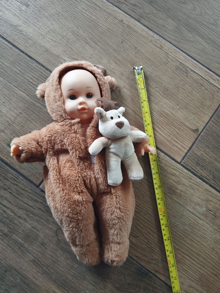 Lalka bobas w futerku w stroju reniferka+miś