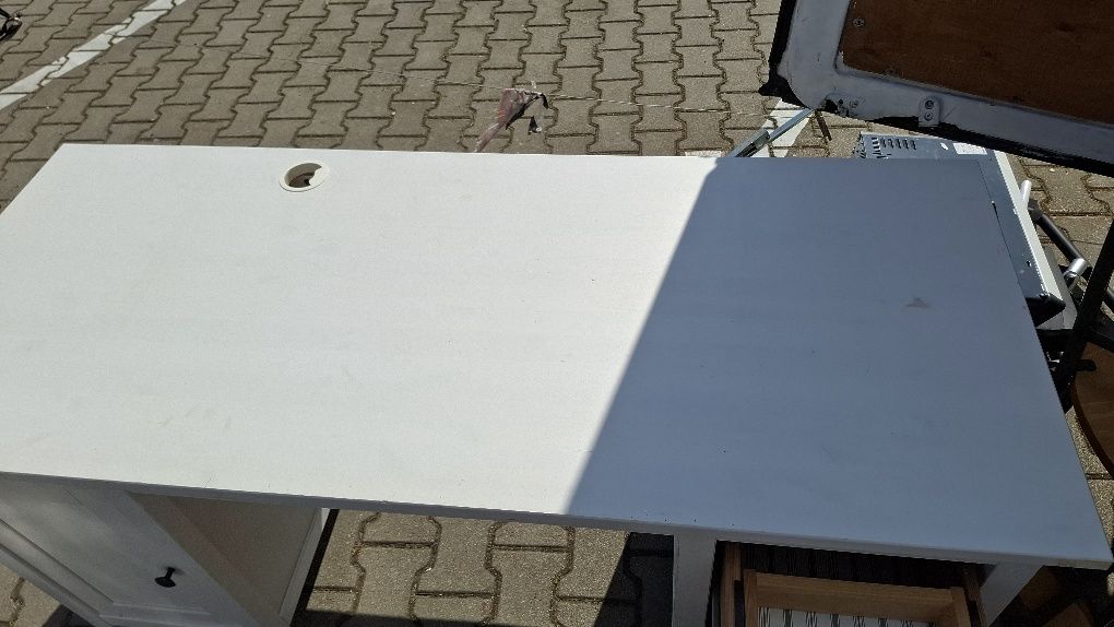 Biurko prawdziwe drewno sosna/białe