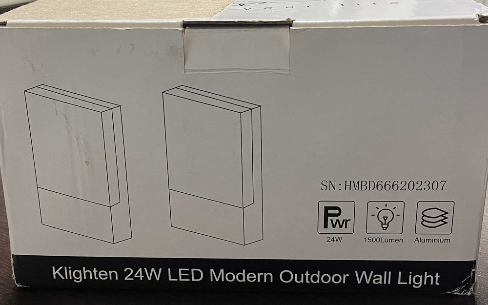 Lampa ścienna, kinkiet zew/wew. LED Klighten 24W BIAŁY 2szt