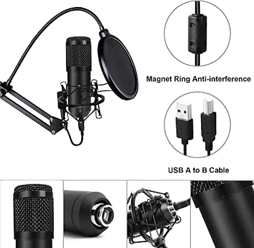 Конденсаторный USB-микрофон TOPUPHOE Профессиональный комплект микрофо