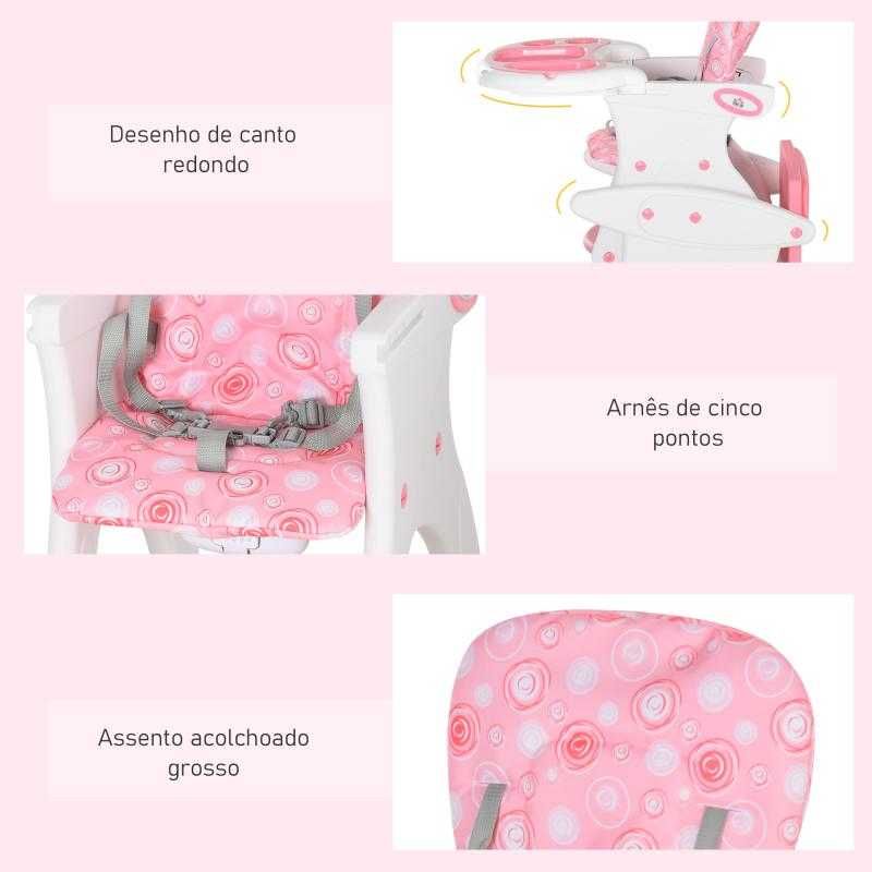 Cadeira Alta 3 em 1 para Bebé – Reclinável e Conversível