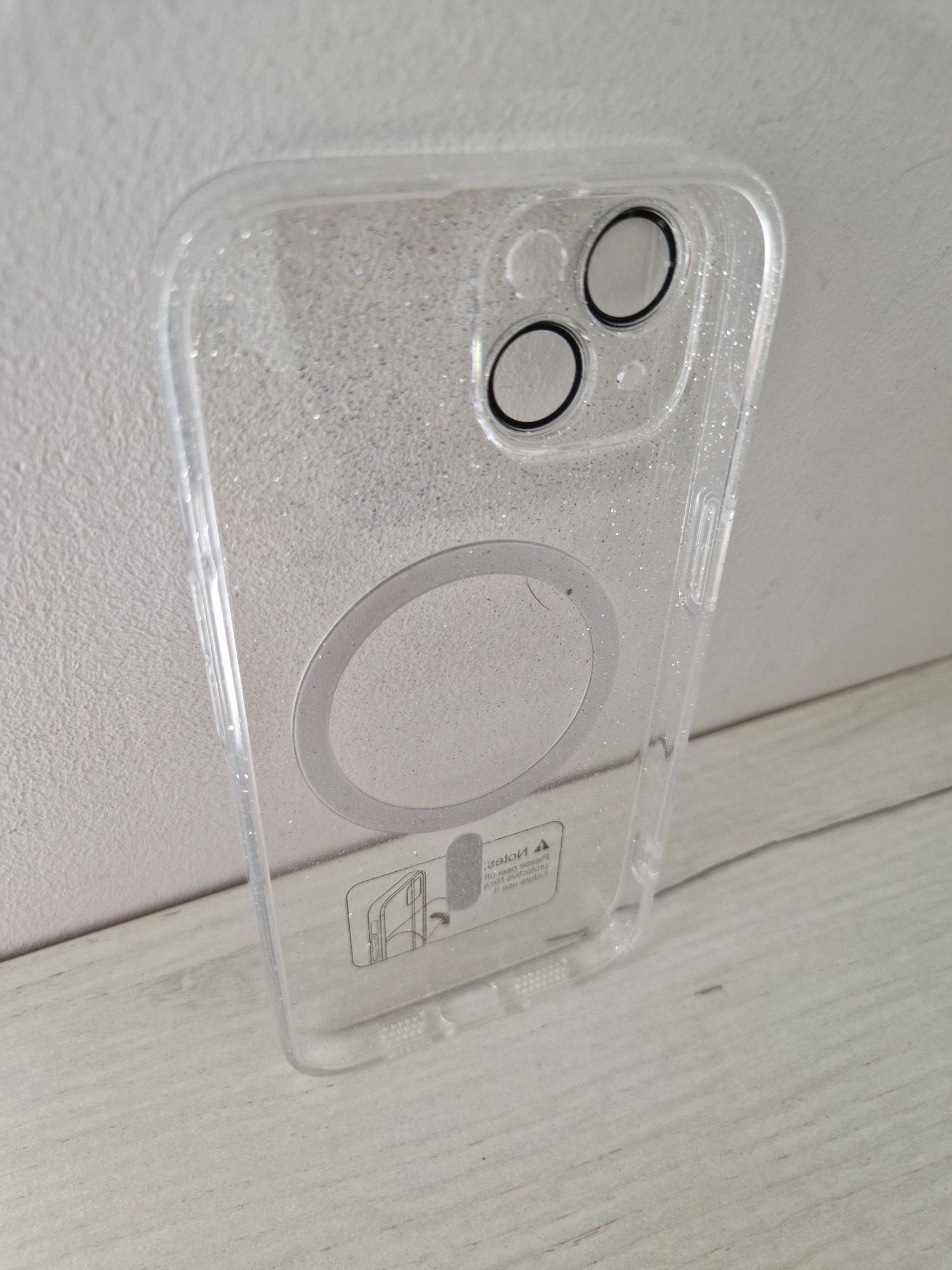 Glitter Magsafe Case do Iphone 15 przezroczysty